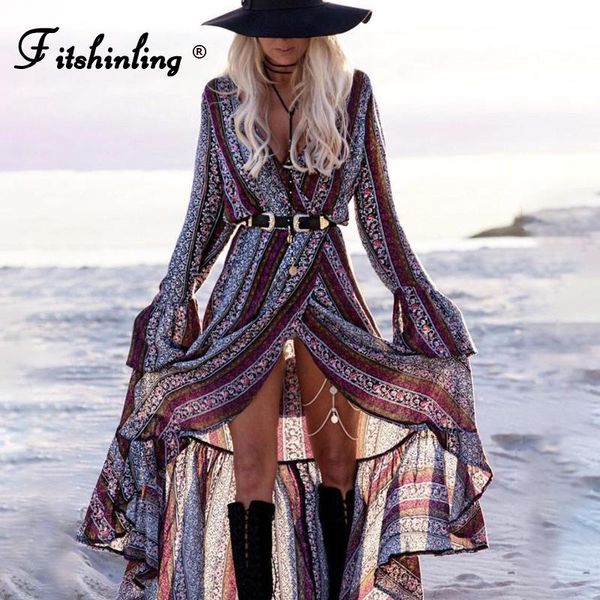 women's swimwear fitshinling bohemian print wrap summer long dress women flare sleeve holiday pareo split robe beach vintage dresses, White;black
women's swimwear fitshinling bohemian print wrap summer long dress women flare sleeve holiday pareo split robe beach vintage dresses, White;black