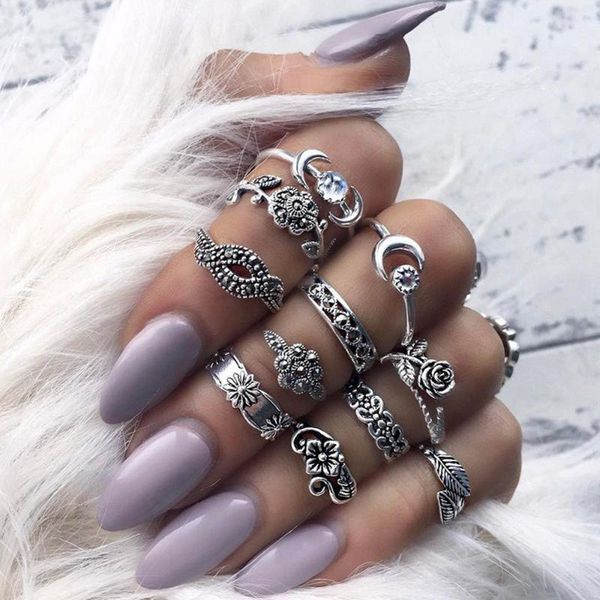 cluster rings 11 pcs/set bohemian retro crystal flower leaves moon gem silver stack ring above knuckle set women wedding anniversary gift, Golden;silver
cluster rings 11 pcs/set bohemian retro crystal flower leaves moon gem silver stack ring above knuckle set women wedding anniversary gift, Golden;silver