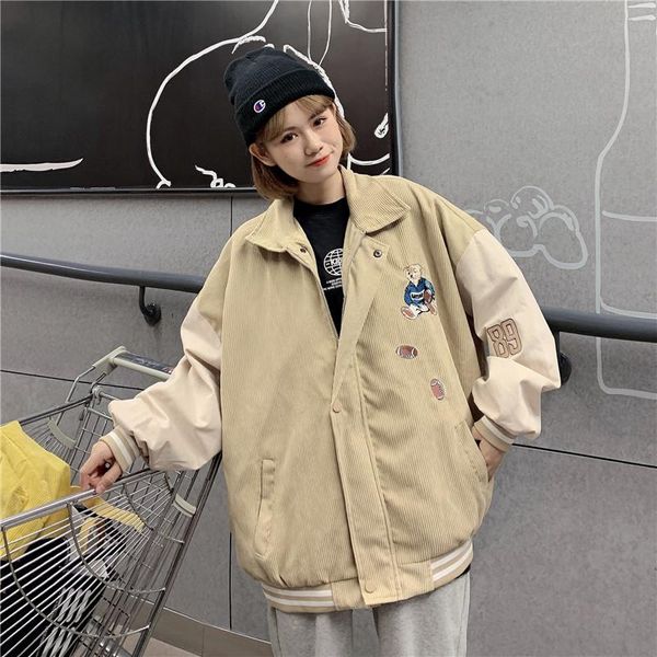 women's jackets baseball jacket college harajuku women korean fashion slim spring vintage 2021 casual boho, Black;brown
women's jackets baseball jacket college harajuku women korean fashion slim spring vintage 2021 casual boho, Black;brown