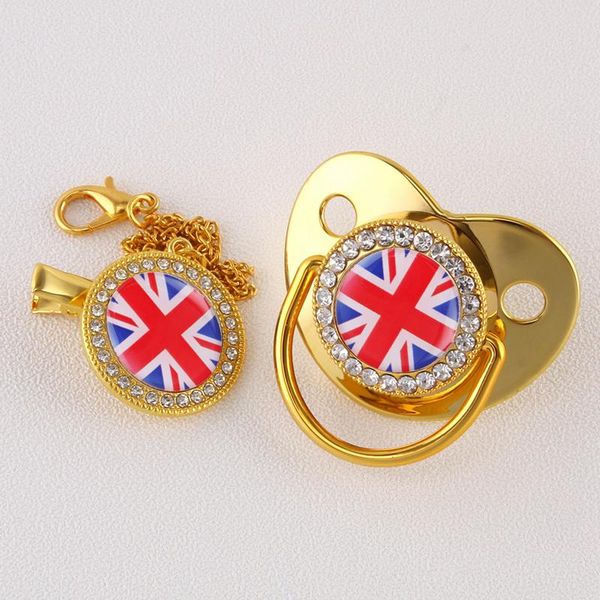 pacifiers# united kingdom flag gold luxury bling baby pacifier and chain clip chupete de bpa born infant for shower gift
pacifiers# united kingdom flag gold luxury bling baby pacifier and chain clip chupete de bpa born infant for shower gift
