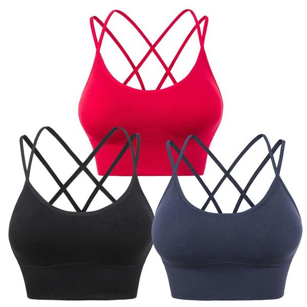 yoga outfit 3pcs women's solid color rimless sports bra cross vest underwear wirepadded push up fitness
yoga outfit 3pcs women's solid color rimless sports bra cross vest underwear wirepadded push up fitness