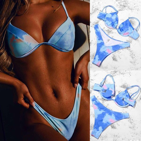 women's swimwear high waist bikini 2021 women fashion tie-dye camisole two-piece swimsuit bathing suit stroje kapielowe damskie, White;black
women's swimwear high waist bikini 2021 women fashion tie-dye camisole two-piece swimsuit bathing suit stroje kapielowe damskie, White;black