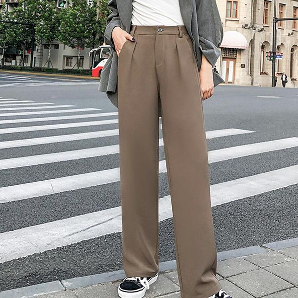 women's shorts women wide leg pants high waist straight loose suit mopping for 2021 fashion fs99, White;black
women's shorts women wide leg pants high waist straight loose suit mopping for 2021 fashion fs99, White;black