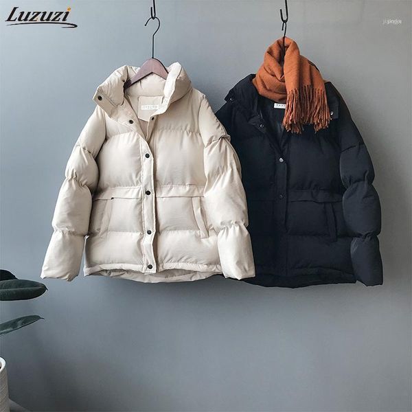 women's down & parkas luzuzi 2021 winter autumn korean coat jacket femme ins cotton-padded clothes warm solid color long sleeve apparel, Black
women's down & parkas luzuzi 2021 winter autumn korean coat jacket femme ins cotton-padded clothes warm solid color long sleeve apparel, Black