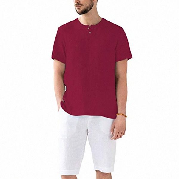men short sleeve linen henley shirts summer casual cotton beach t shirts wine red c9bt#, White;black
men short sleeve linen henley shirts summer casual cotton beach t shirts wine red c9bt#, White;black