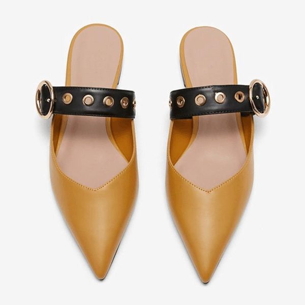 slippers flat shoes female pointed toe ladies' mules for women 2021 pantofle rivet fabric metal decoration rubber basic pu, Black
slippers flat shoes female pointed toe ladies' mules for women 2021 pantofle rivet fabric metal decoration rubber basic pu, Black