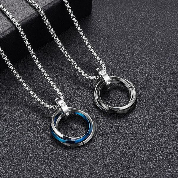 pendant necklaces men hip hop necklace korean three ring titanium steel personalized 2021 jewelry accessories, Silver
pendant necklaces men hip hop necklace korean three ring titanium steel personalized 2021 jewelry accessories, Silver