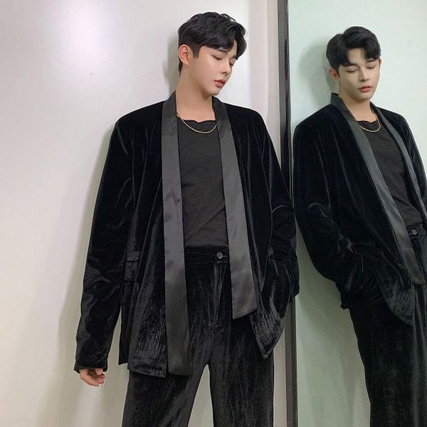 men's suits & blazers men 2pcs sets (jacket+pants) male vintage fashion streetwear hip hop loose casual velvet cardigan blazer suit jac, White;black
men's suits & blazers men 2pcs sets (jacket+pants) male vintage fashion streetwear hip hop loose casual velvet cardigan blazer suit jac, White;black