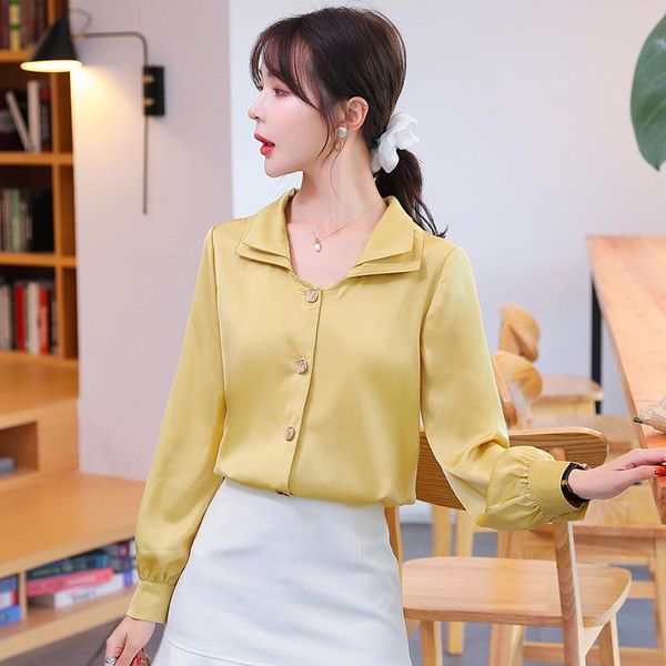 women's blouses & shirts coigarsam full sleeve shirt womens spring solid double layer women white yellow 8363
women's blouses & shirts coigarsam full sleeve shirt womens spring solid double layer women white yellow 8363