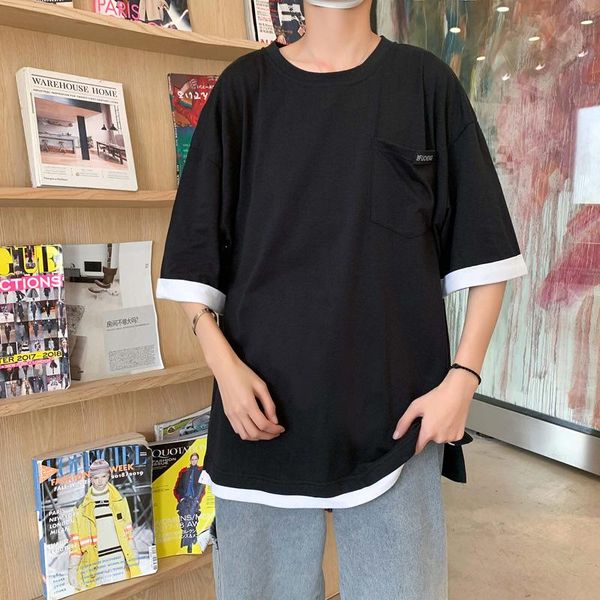 men's t-shirts summer fake two piece pockets short sleeve men t shirt fashion trend casual harajuku clothing korean style teen studen, White;black
men's t-shirts summer fake two piece pockets short sleeve men t shirt fashion trend casual harajuku clothing korean style teen studen, White;black