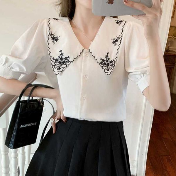 summer vintage women chiffon blouses lady sweet peter pan collar puff short sleeve casual blusas 210526, White
summer vintage women chiffon blouses lady sweet peter pan collar puff short sleeve casual blusas 210526, White