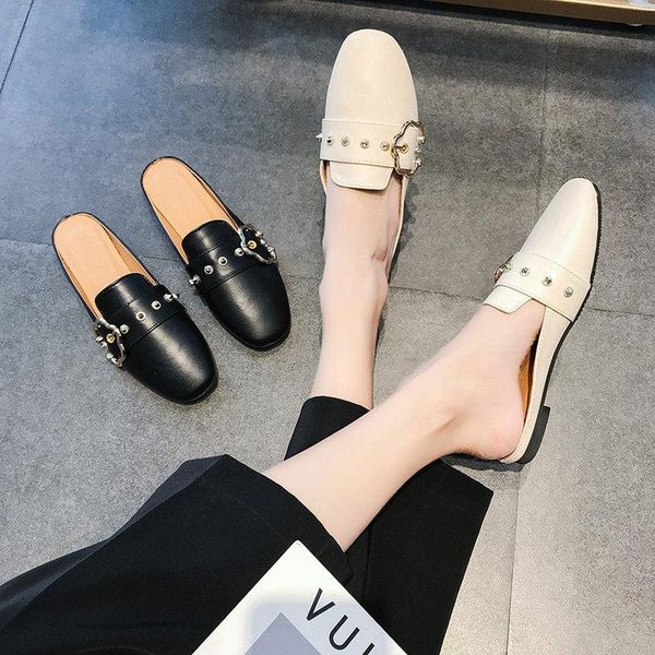 summer fashion plus size sandals baotou half slippers female flat bottom casual square head, Black
summer fashion plus size sandals baotou half slippers female flat bottom casual square head, Black