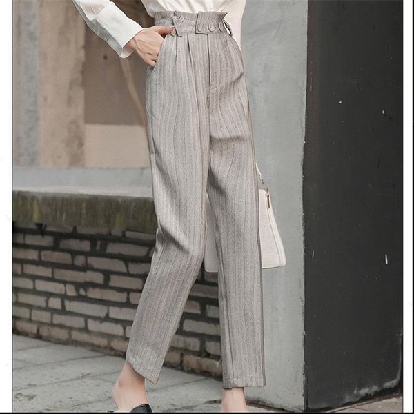 women capris loose slim streetwear plus thick autumn professional ankle length pants all match casual straight office lady trousers drop, Black;white
women capris loose slim streetwear plus thick autumn professional ankle length pants all match casual straight office lady trousers drop, Black;white