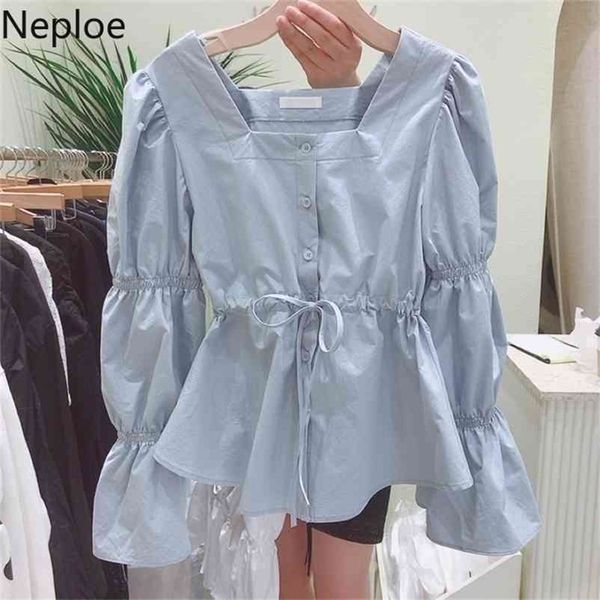 drawstring blouse women square collar single breasted flare sleeve ladies blusa shirts fashion casual female 1a1310 210422, White
drawstring blouse women square collar single breasted flare sleeve ladies blusa shirts fashion casual female 1a1310 210422, White