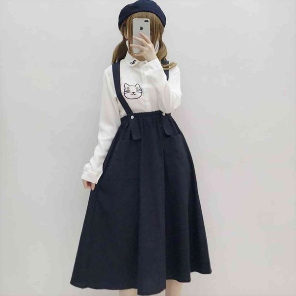 japan preppy style navy blue womens dresses sundress suspenders pockets long sleeveless dress mori girl elegant school uniform cute, Black;gray
japan preppy style navy blue womens dresses sundress suspenders pockets long sleeveless dress mori girl elegant school uniform cute, Black;gray