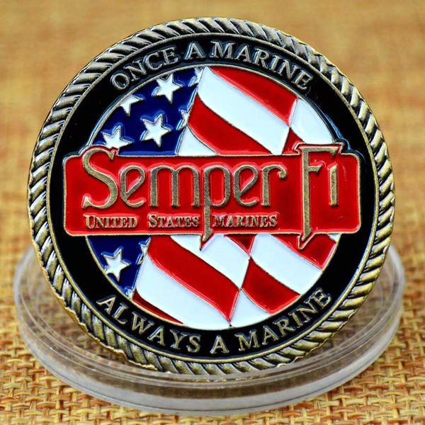 50pcs military craft badge always a marine commitment courage honor bronze plated challenge coin
50pcs military craft badge always a marine commitment courage honor bronze plated challenge coin