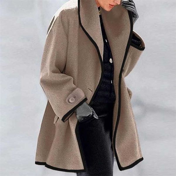 large size womens winter wool coat men casual trench jacket solid color long sleeve chic outerwear ladies overcoat autumn coat 211104, Black
large size womens winter wool coat men casual trench jacket solid color long sleeve chic outerwear ladies overcoat autumn coat 211104, Black
