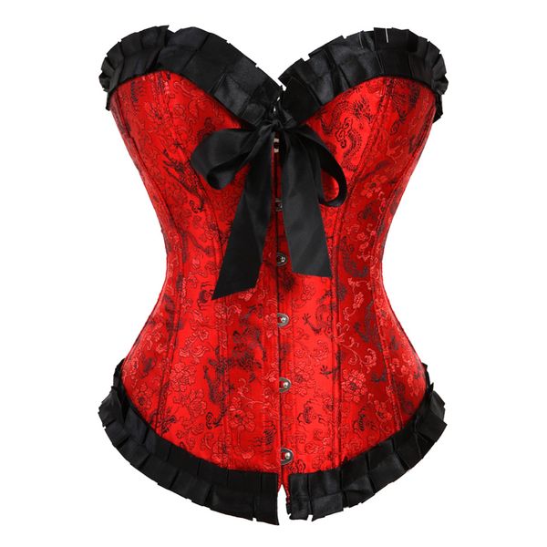 red dragon jacquard overbust corset lace up boned lingerie clubwear showgirl bustier waist shaper l xl, Black;white
red dragon jacquard overbust corset lace up boned lingerie clubwear showgirl bustier waist shaper l xl, Black;white