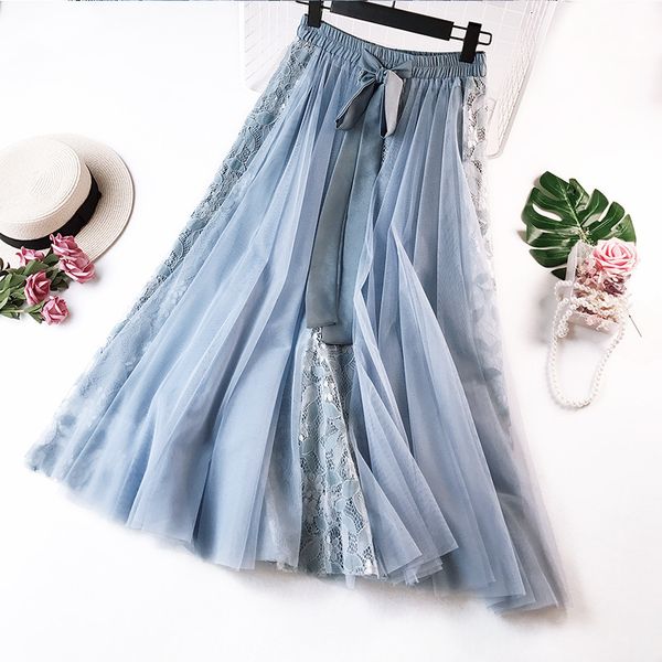 2021 new women's long skirt with retro tulle lace, high waist, elastic, pleated mesh, short skirt, spring and summer eut7, Black
2021 new women's long skirt with retro tulle lace, high waist, elastic, pleated mesh, short skirt, spring and summer eut7, Black