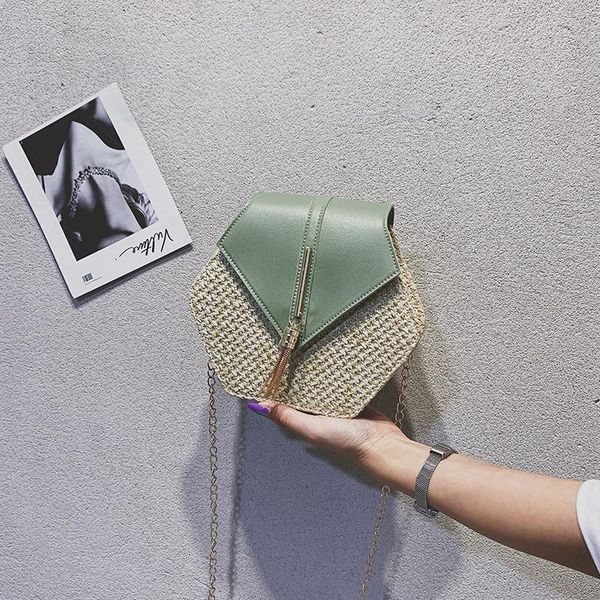 evening bags 2021 hexagon mulit style straw+leather handbag women summer rattan bag handmade woven beach circle bohemia shoulder
evening bags 2021 hexagon mulit style straw+leather handbag women summer rattan bag handmade woven beach circle bohemia shoulder