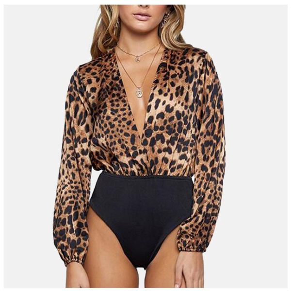 women's jumpsuits & rompers leopard bodysuit thong animal print deep v high waist with long sleeves cut clubwearing women, Black;white
women's jumpsuits & rompers leopard bodysuit thong animal print deep v high waist with long sleeves cut clubwearing women, Black;white