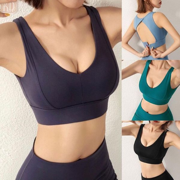 women shockproof running sports bra solid color cutout backless scoop neck yoga underwear wire push up crop vest outfit
women shockproof running sports bra solid color cutout backless scoop neck yoga underwear wire push up crop vest outfit