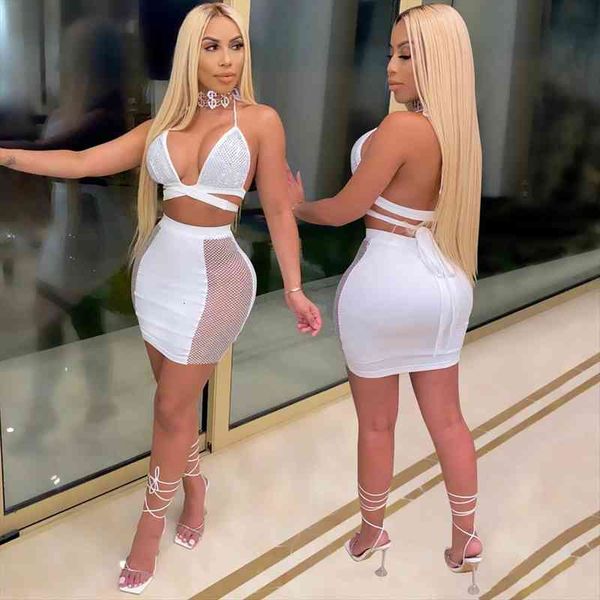 two piece set women tracksuits diamond glitter clubwear halter neck bra back cross tie up crop bodycon high, Gray
two piece set women tracksuits diamond glitter clubwear halter neck bra back cross tie up crop bodycon high, Gray