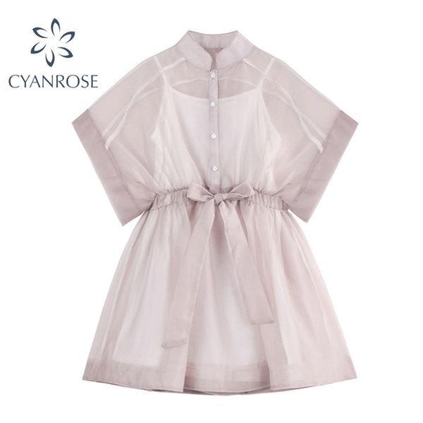 summer sweet style hollow out mesh women mini dress fashion high waist lace up half collar shirt lady 210430, Black;gray
summer sweet style hollow out mesh women mini dress fashion high waist lace up half collar shirt lady 210430, Black;gray