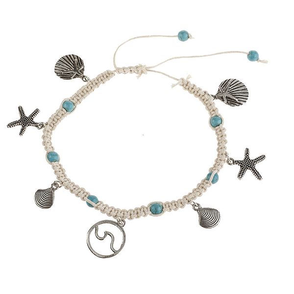 fashion accessory new beach foot accessories rope style starfish wave pattern shell pendant inlaid with pine stone anklet 1fr6z, Red;blue
fashion accessory new beach foot accessories rope style starfish wave pattern shell pendant inlaid with pine stone anklet 1fr6z, Red;blue