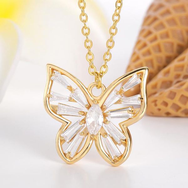 pendant necklaces ins butterfly crystal zircon gold for women chain chokercouple stainless steel jewelry girlfriend gift, Silver
pendant necklaces ins butterfly crystal zircon gold for women chain chokercouple stainless steel jewelry girlfriend gift, Silver