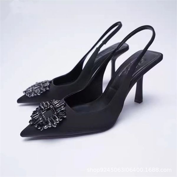 za women sandals black high heel slip-on pointed temperament mules pointed stiletto single shoes party women pumps 220308
za women sandals black high heel slip-on pointed temperament mules pointed stiletto single shoes party women pumps 220308