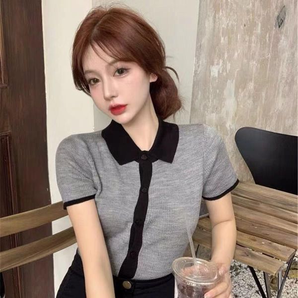 women's t-shirt 2021 summer fashion women knitted thin t shirts short sleeve button loose streetwear ladies clothes solid tee, White
women's t-shirt 2021 summer fashion women knitted thin t shirts short sleeve button loose streetwear ladies clothes solid tee, White