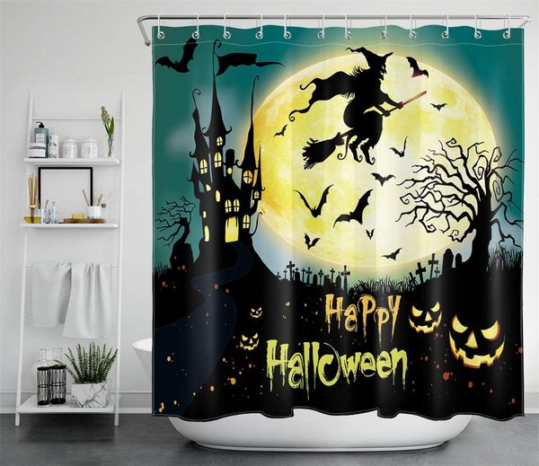 happy halloween pumpkin shower curtain witch and bats over ghost woods,moon shines haunted house castle bathroom curtain fabric
happy halloween pumpkin shower curtain witch and bats over ghost woods,moon shines haunted house castle bathroom curtain fabric