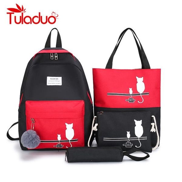 backpack 4pcs/set women lapschool backpacks canvas cute cat schoolbag for teenagers girls student book bag boys mochilas sac a
backpack 4pcs/set women lapschool backpacks canvas cute cat schoolbag for teenagers girls student book bag boys mochilas sac a