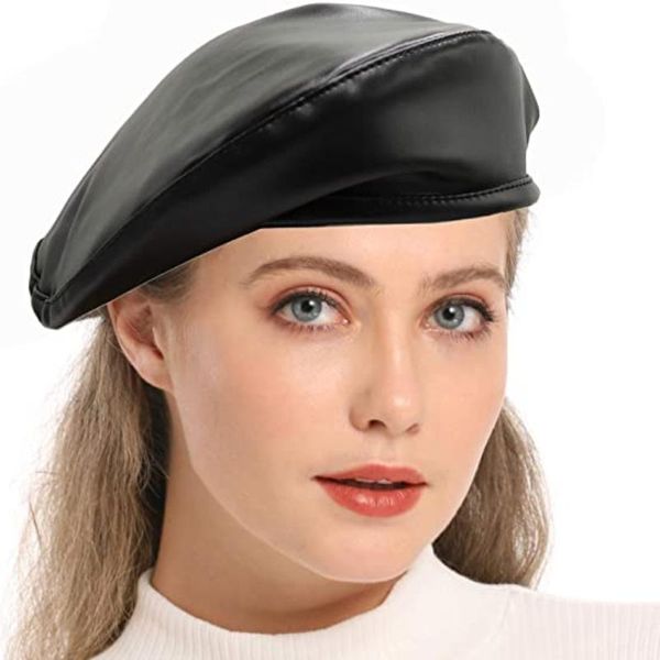 berets vintage pu leather beret french artist women hats adjustable warm beanie winter ski cap lady all-match hat, Blue;gray
berets vintage pu leather beret french artist women hats adjustable warm beanie winter ski cap lady all-match hat, Blue;gray
