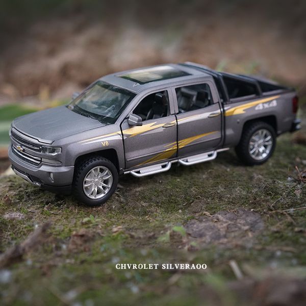 132 Chevrolet Silverado Pika Alloy Car Model Diecast Toy Vehicle 6 Open Doors With Sound/Light/Pull-back Toys For Children
132 Chevrolet Silverado Pika Alloy Car Model Diecast Toy Vehicle 6 Open Doors With Sound/Light/Pull-back Toys For Children