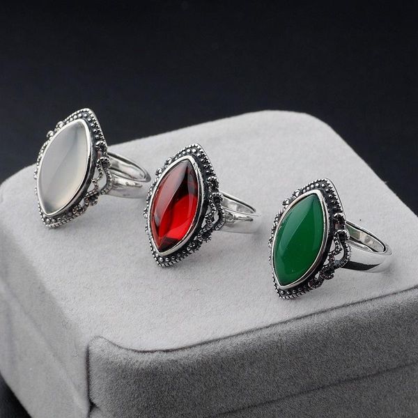 cluster rings black thai silver product s925 pure pomegranate red diamond ring female white mustard chrysoprase agate openings, Golden;silver
cluster rings black thai silver product s925 pure pomegranate red diamond ring female white mustard chrysoprase agate openings, Golden;silver