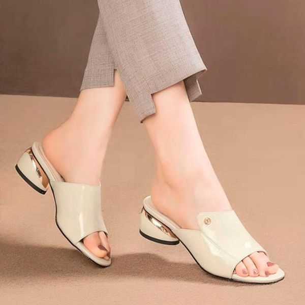 sandals women's mid heels pu leather peep toe female outside slides casual fashion ladies summer shoes large size 41 concise, Black
sandals women's mid heels pu leather peep toe female outside slides casual fashion ladies summer shoes large size 41 concise, Black