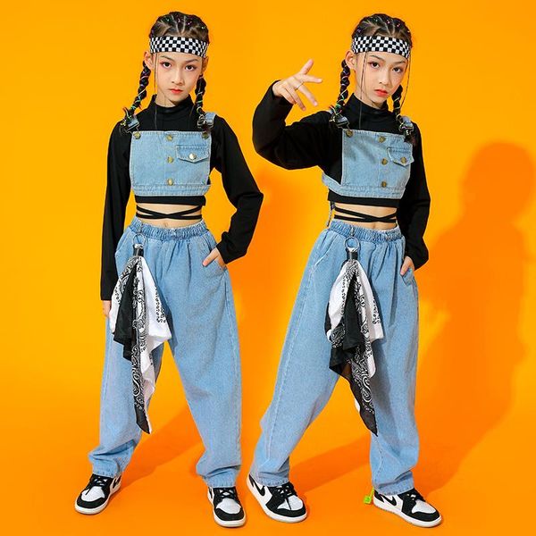 stage wear jazz costume girls hip hop clothes denim long sleeves performance outfit modern street dance clothing kids rave bl7230, Black;red
stage wear jazz costume girls hip hop clothes denim long sleeves performance outfit modern street dance clothing kids rave bl7230, Black;red