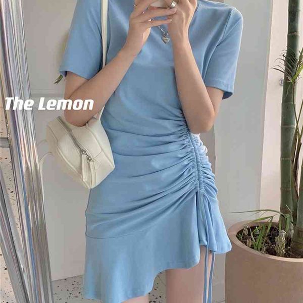 the lemon small fragrance fashion dress women's summer short sleeve drawstring waist design, Black;white
the lemon small fragrance fashion dress women's summer short sleeve drawstring waist design, Black;white