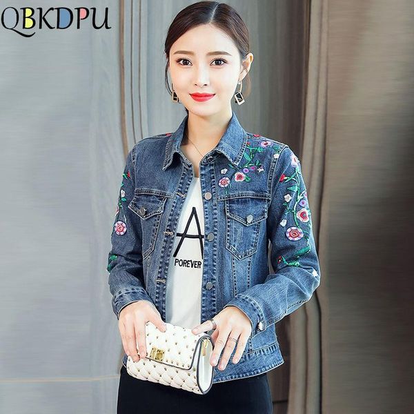 women's jackets plus size multi floral embroidered denim jacket female slim long sleeve casual chic coat women 2021 spring jean, Black;brown
women's jackets plus size multi floral embroidered denim jacket female slim long sleeve casual chic coat women 2021 spring jean, Black;brown