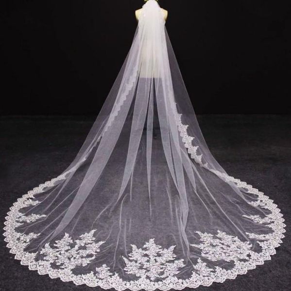 bridal veils 2021 luxury wedding cathedral length one layer lace appliqued edge tulle for women hair accessories, Black
bridal veils 2021 luxury wedding cathedral length one layer lace appliqued edge tulle for women hair accessories, Black