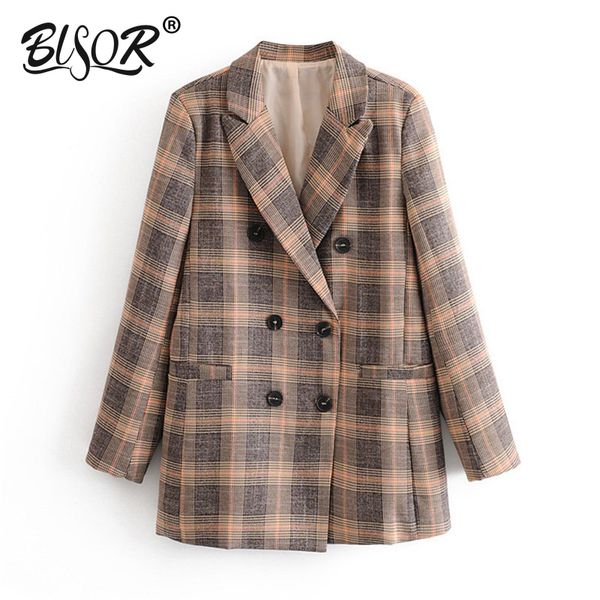 autumn patchwork blazers women fashion england style jackets elegant plaid printed suits female ladies 210430, White;black
autumn patchwork blazers women fashion england style jackets elegant plaid printed suits female ladies 210430, White;black