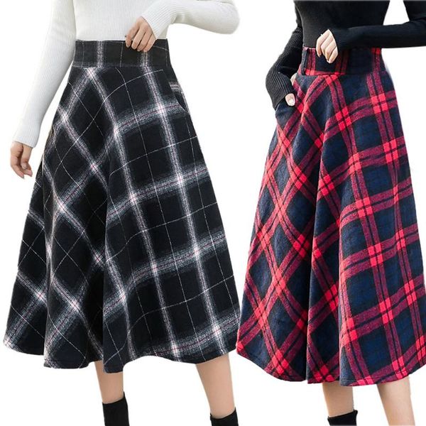 skirts 2021 fashion style womens ladies high elastic waist maxi skirt a-line plaid winter warm flare long red,black colors 30
skirts 2021 fashion style womens ladies high elastic waist maxi skirt a-line plaid winter warm flare long red,black colors 30