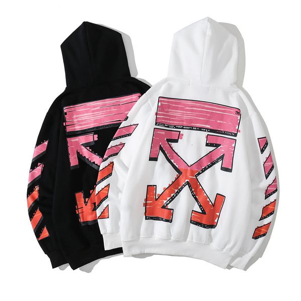 gradient off new white trendy arrow print loose casual men's and women's hoodie plush, Black
gradient off new white trendy arrow print loose casual men's and women's hoodie plush, Black