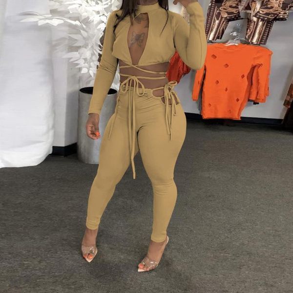 women's two piece pants casual fitness matching sets women hollow front long sleeve bandage crop high waist drawstring pencil leggings, White
women's two piece pants casual fitness matching sets women hollow front long sleeve bandage crop high waist drawstring pencil leggings, White