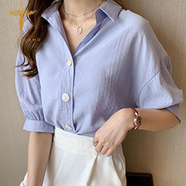 women's blouses & shirts elegant blue loose female blouse turn-down collar half sleeve solid office lady shirt single-breasted women ko, White
women's blouses & shirts elegant blue loose female blouse turn-down collar half sleeve solid office lady shirt single-breasted women ko, White