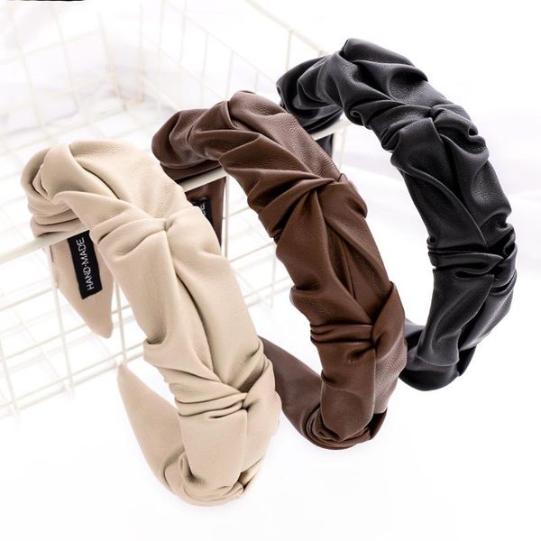 hair accessories glossy pu leather headband fashion fold hairband solid color elegant headwear for women girls
hair accessories glossy pu leather headband fashion fold hairband solid color elegant headwear for women girls