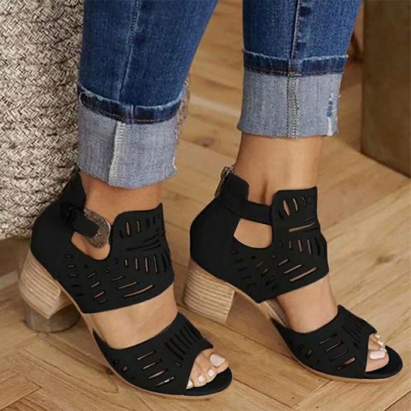women buckle strap sandals high heel gladiator fashion shoes woman sandalias mujer summer ladies plus size est, Black
women buckle strap sandals high heel gladiator fashion shoes woman sandalias mujer summer ladies plus size est, Black
