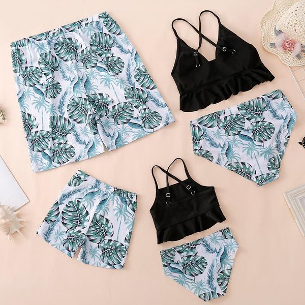 style nylon flower print european and american size swimwear family parent-child swimsuit matching outfits, Blue
style nylon flower print european and american size swimwear family parent-child swimsuit matching outfits, Blue